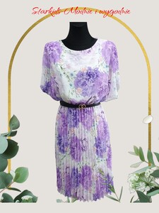 Sukienka plisowana kwiaty SPK-02